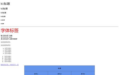 HTML单独标签有哪些？它们的用途和特点是什么？